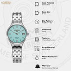 Slim-Line Women Quartz Sky Blue Dial Analog Stainless Steel Watch 512857 41 05 20
