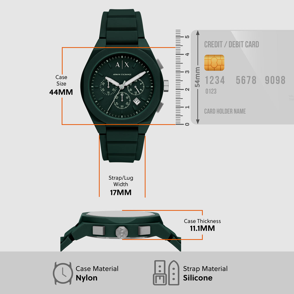 Armani Exchange Silicone Green watch