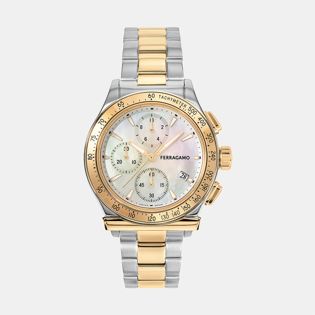 Ferragamo Round White Chronograph watch