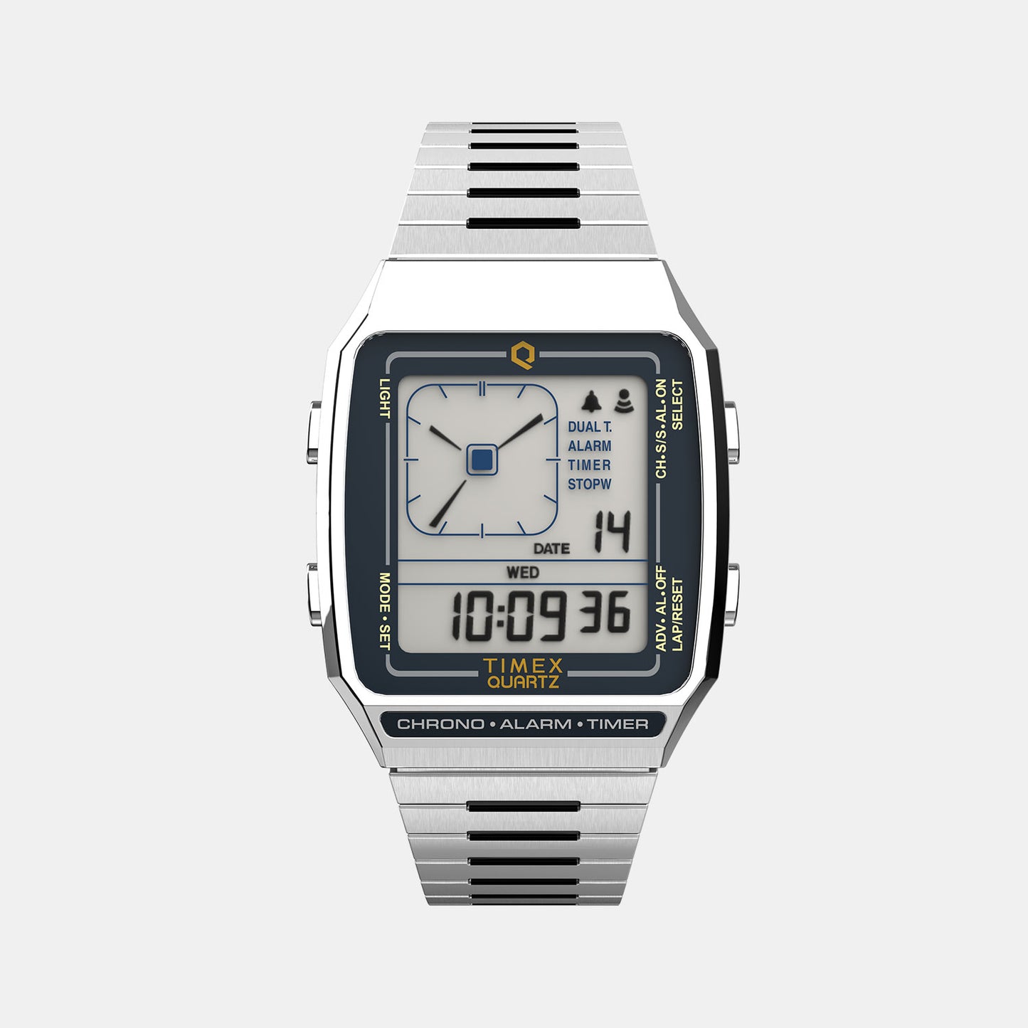 Q Timex Men Digital Stainless Steel Watch TW2U72400U9