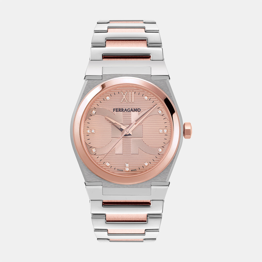 Ferragamo Round Rose Gold Analog watch