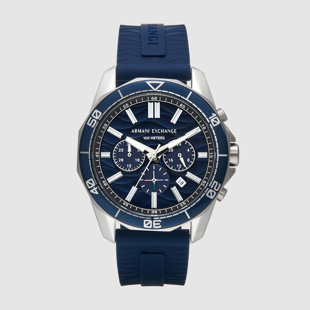 Armani Exchange Round Blue Chronograph watch