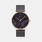 Obaku Round Brown Mother Of Pearl Analog watch