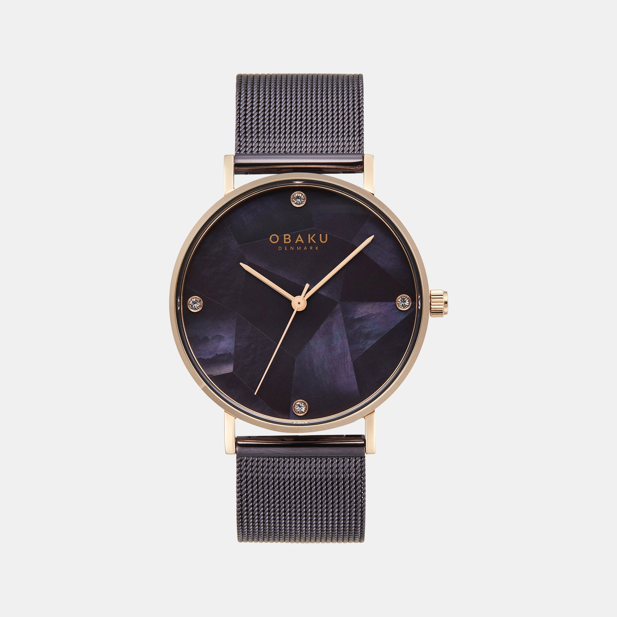 Obaku Round Brown Mother Of Pearl Analog watch