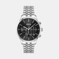 Men Quartz Black Dial Stainless Steel Watch 1514157