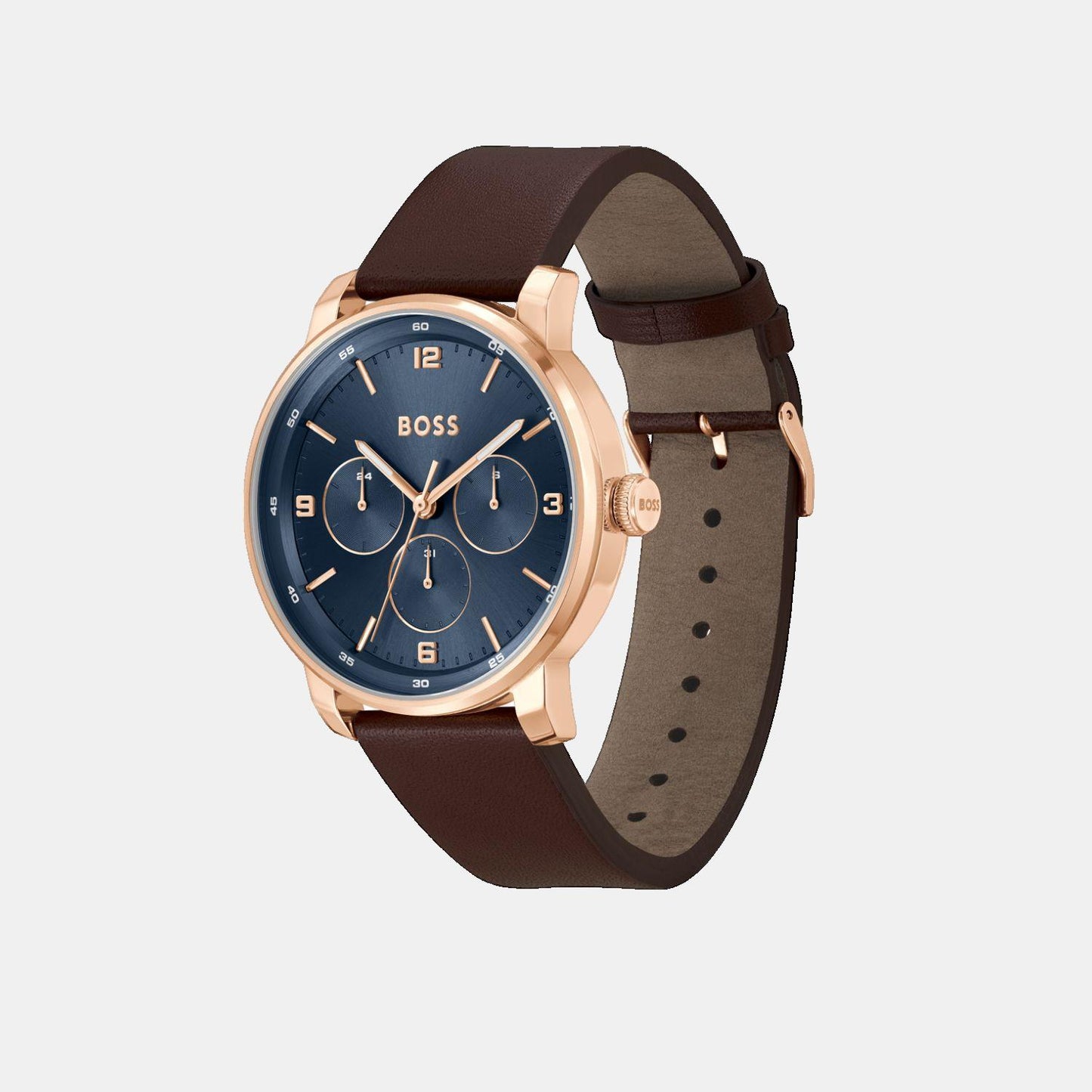 Men Quartz Blue Dial Leather Watch 1514126