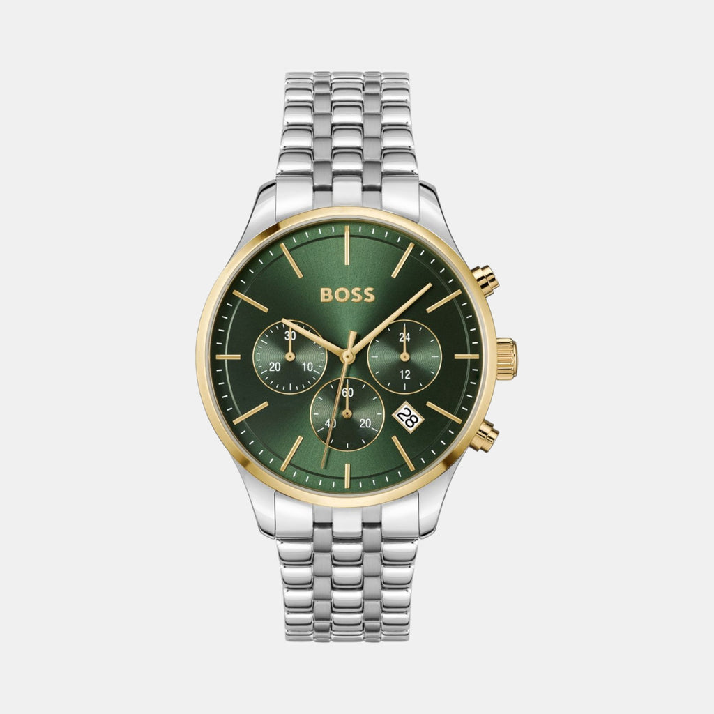 Boss Round Green Chronograph watch