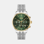 Boss Round Green Chronograph watch