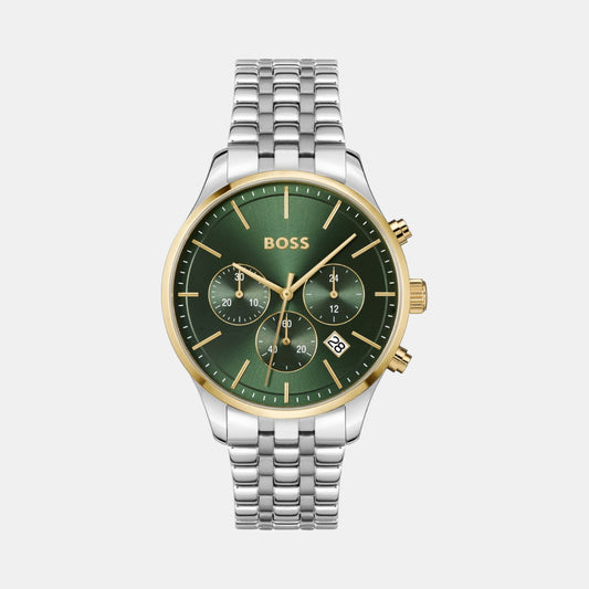 Men Quartz Green Dial Chronograph Stainless Steel Watch 1514159