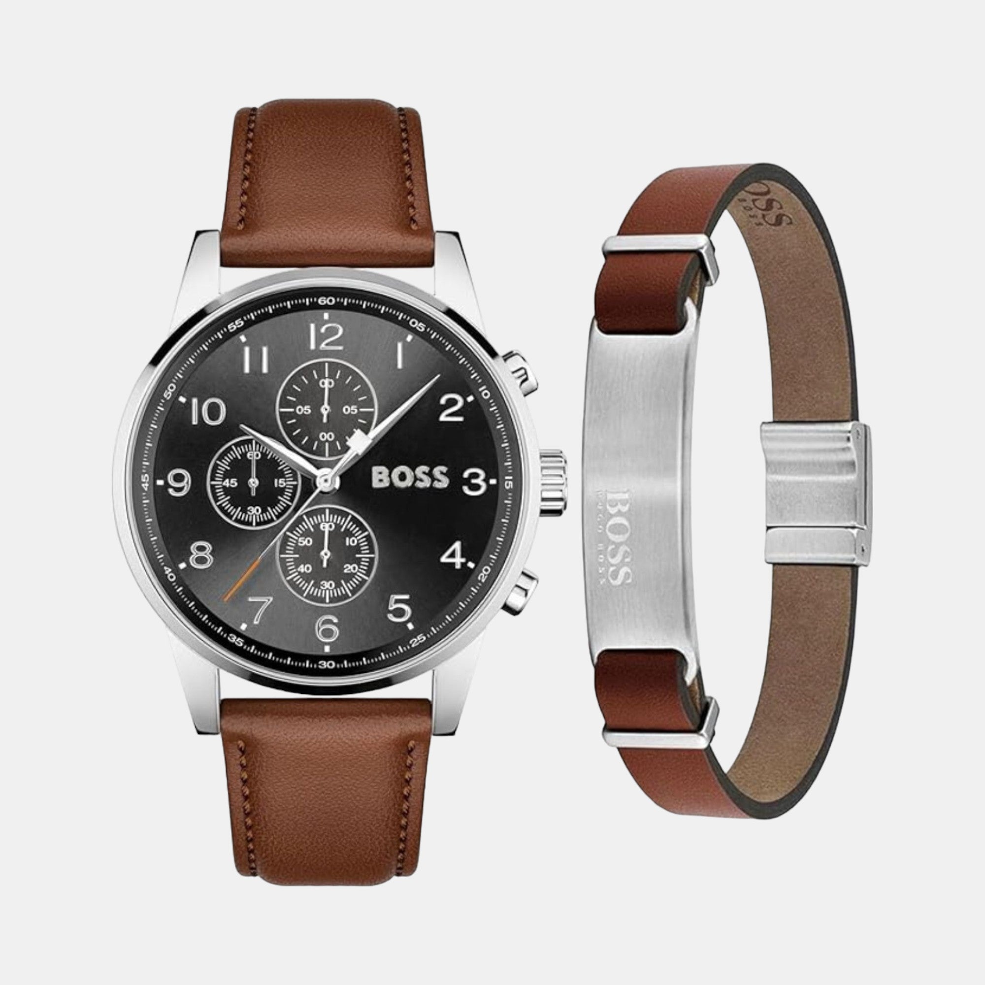 Boss Round Black Chronograph watch