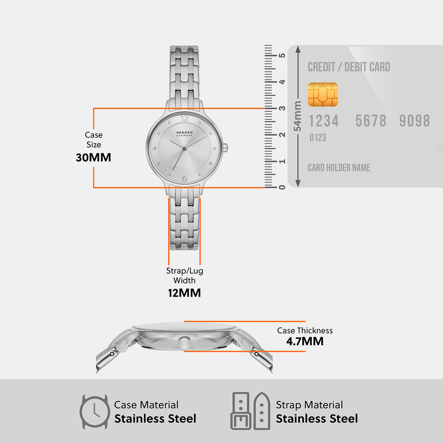 Skagen 30 mm Silver Quartz watch