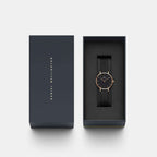 Petite Women Quartz Black Dial Analog Stainless Steel Watch DW00100245K