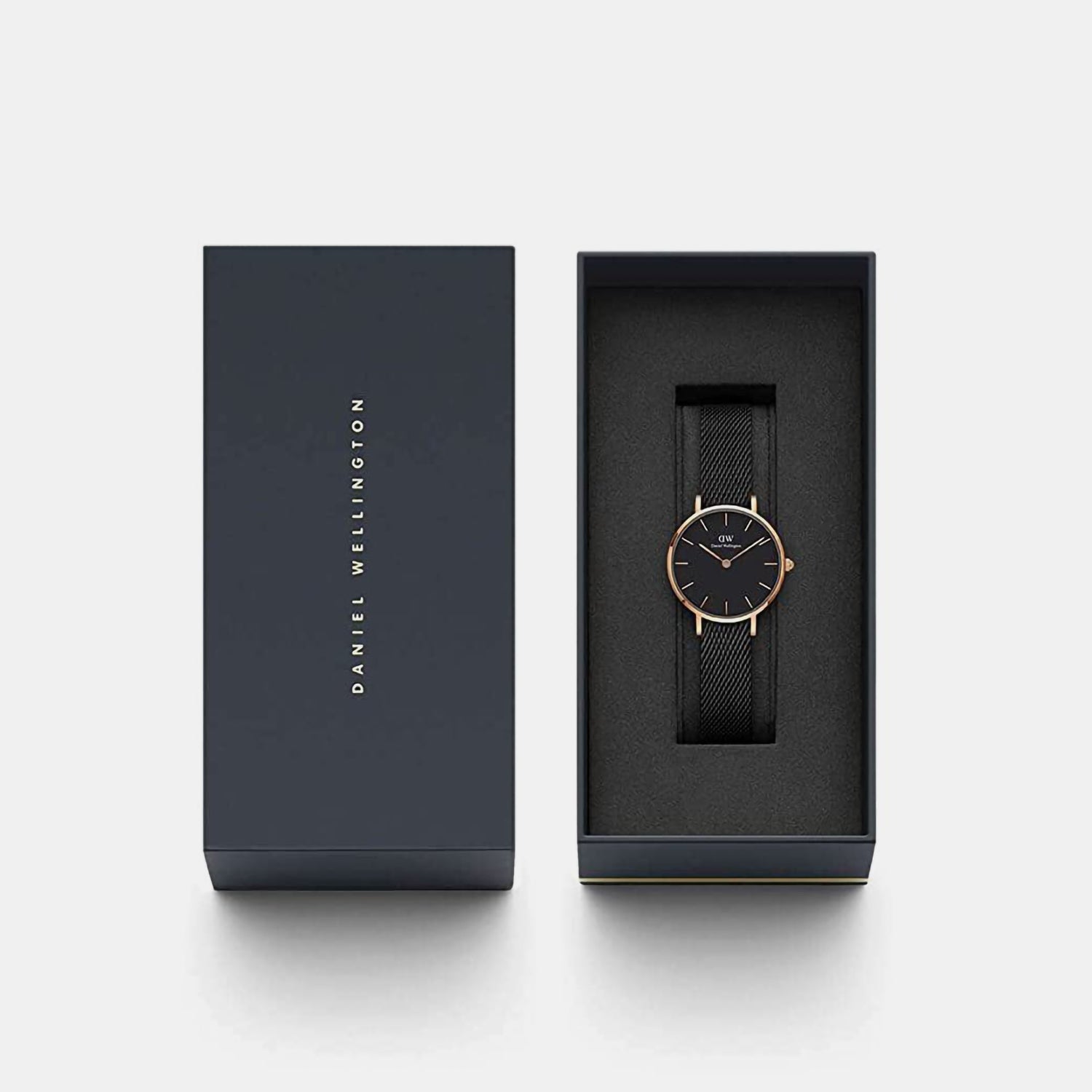 Petite Women Quartz Black Dial Analog Stainless Steel Watch DW00100245K