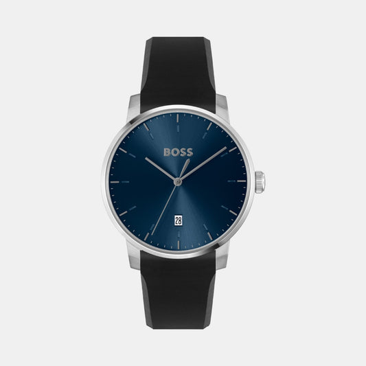 Men Quartz Blue Dial Leather Watch 1514131