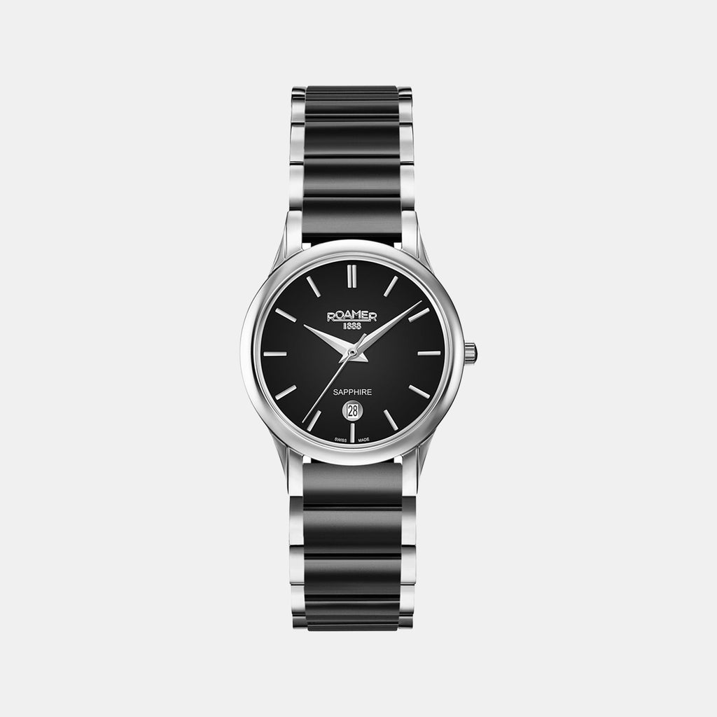 C-Line Women Quartz Black Dial Analog Ceramic Watch 657844 41 55 60