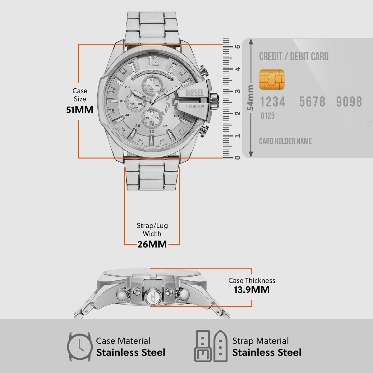 Diesel Stainless Steel Silver watch
