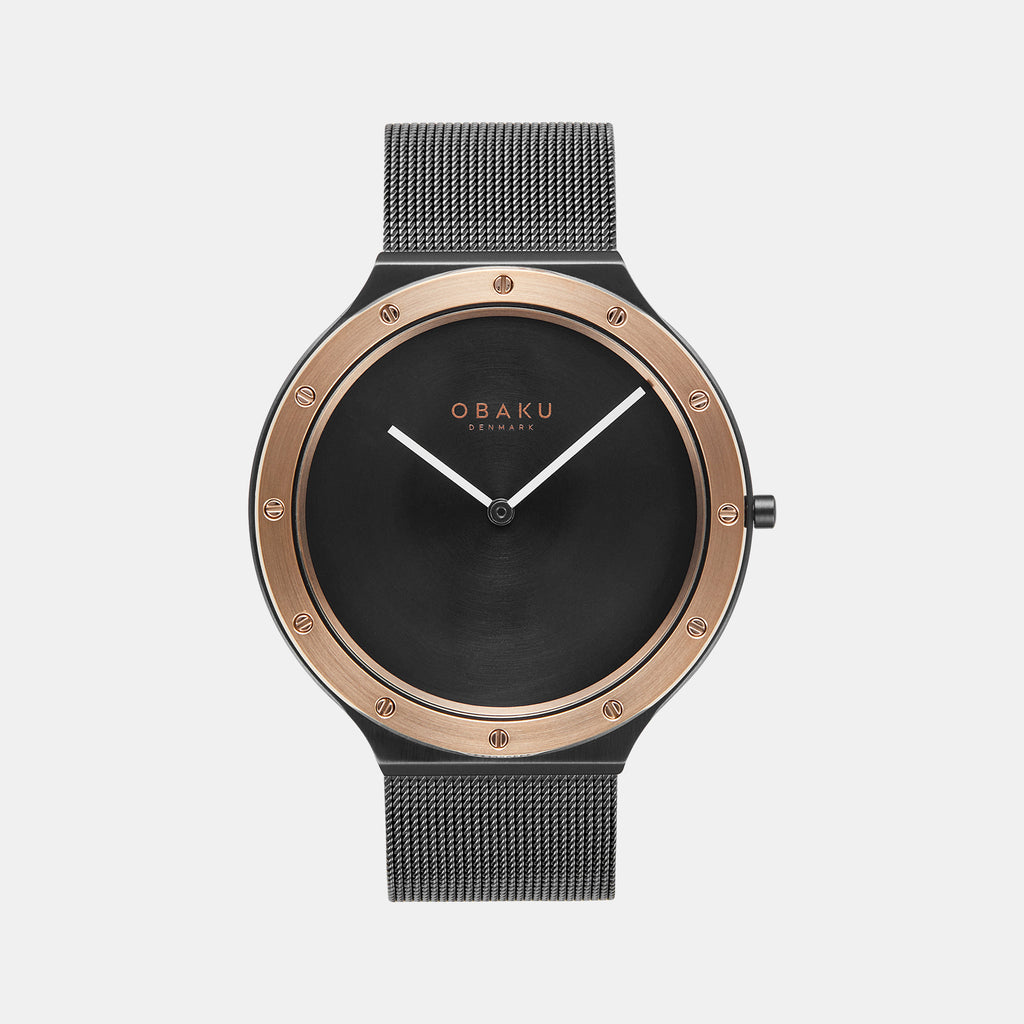Obaku Round Black Analog watch