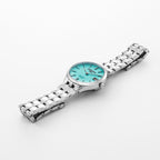 Slim-Line Women Quartz Sky Blue Dial Analog Stainless Steel Watch 512857 41 05 20