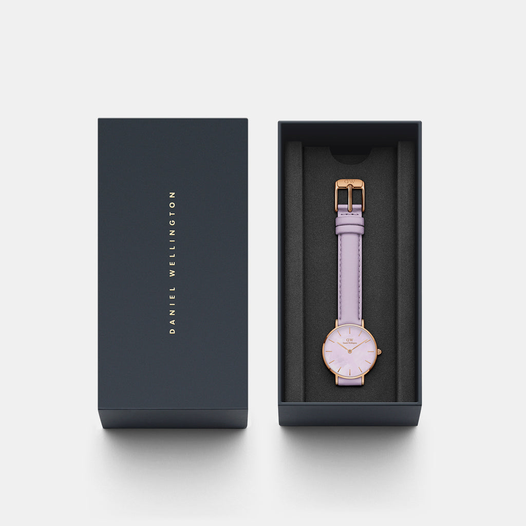 Daniel Wellington Leather Purple watch