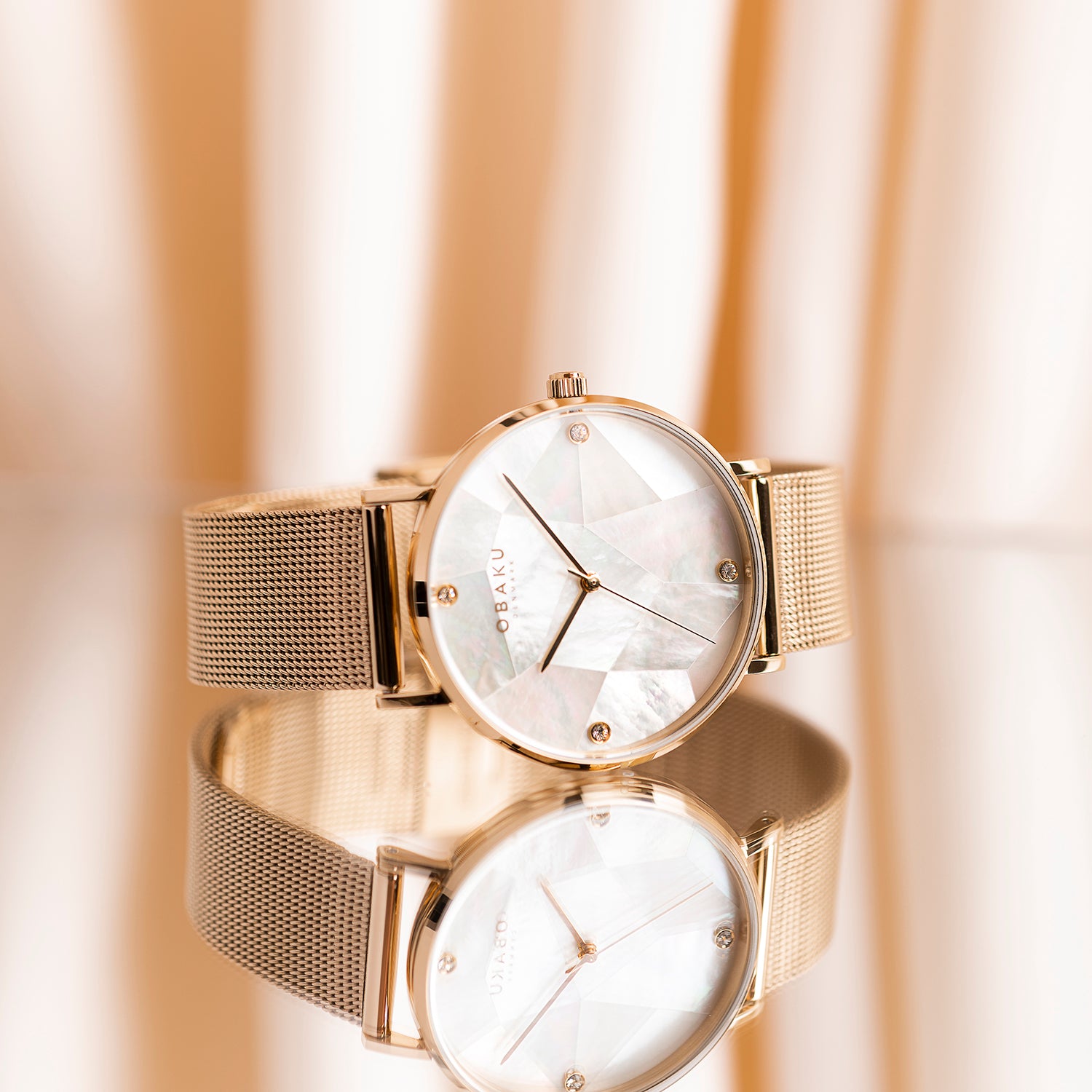 Obaku Stainless Steel White Mother Of Pearl watch