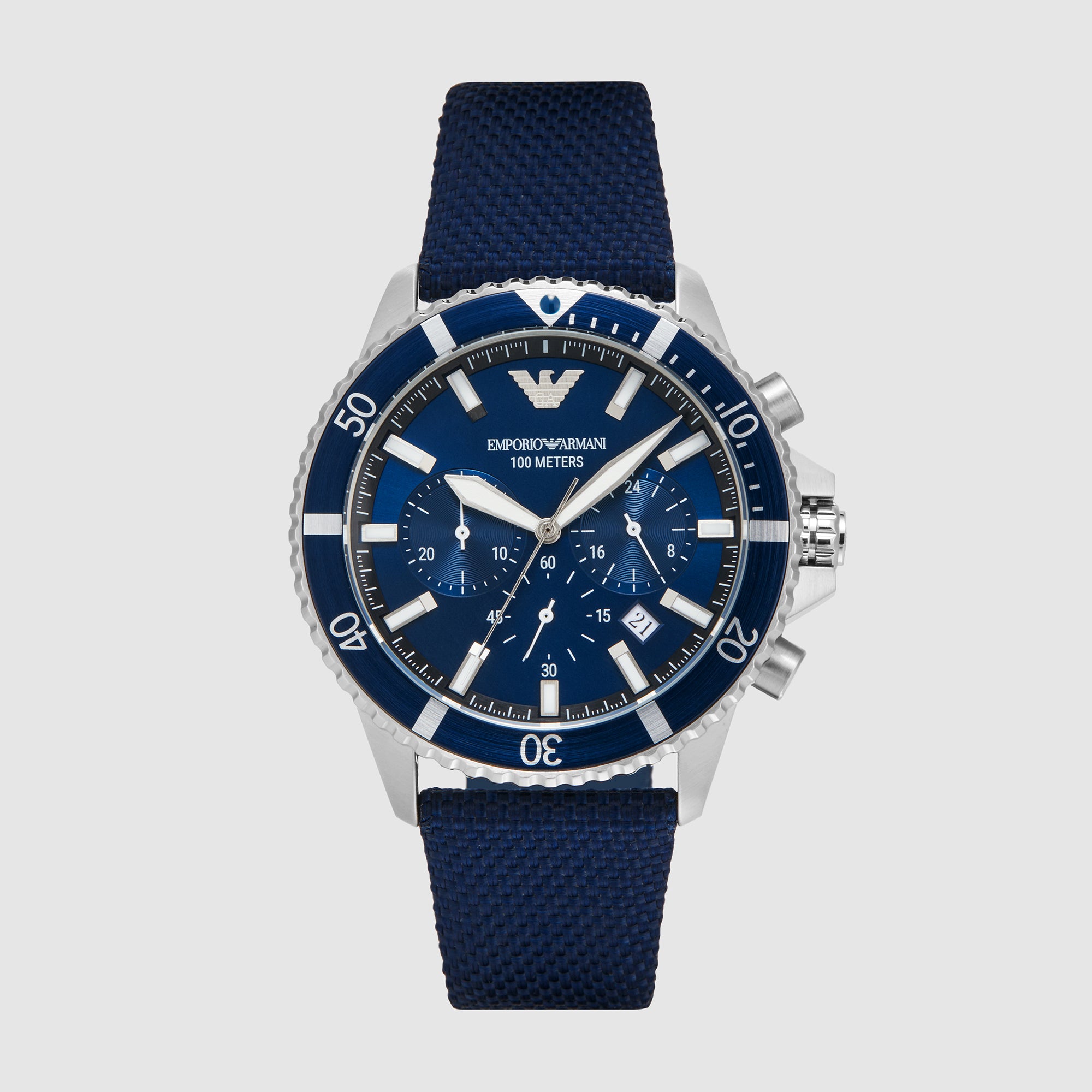 Emporio Armani Round Blue Chronograph watch