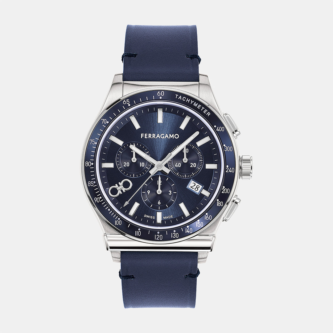 Ferragamo Round Blue Chronograph watch