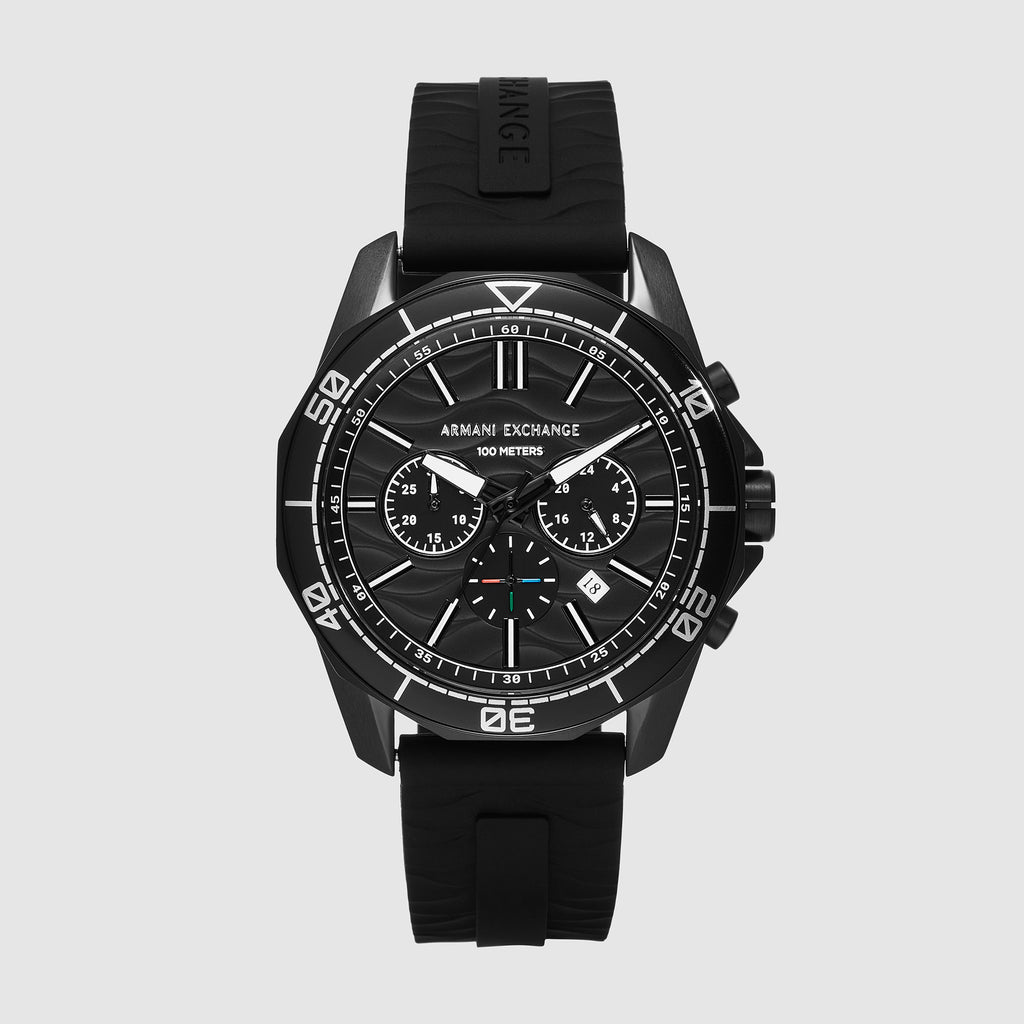 Armani Exchange Round Black Chronograph watch