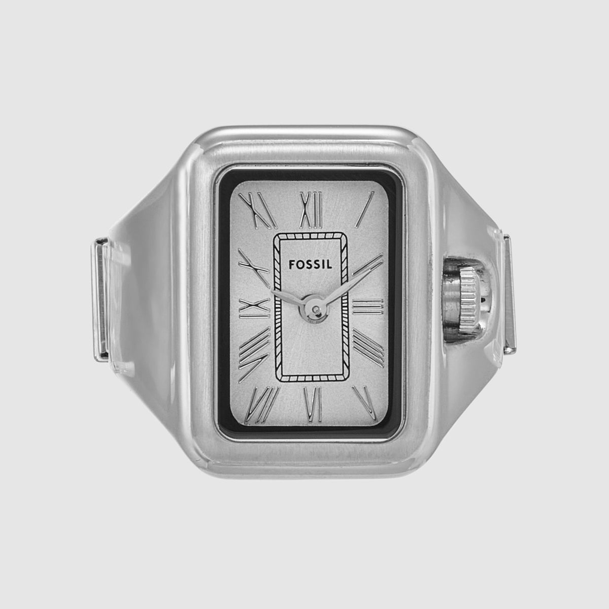 Fossil Rectangular Silver Analog watch