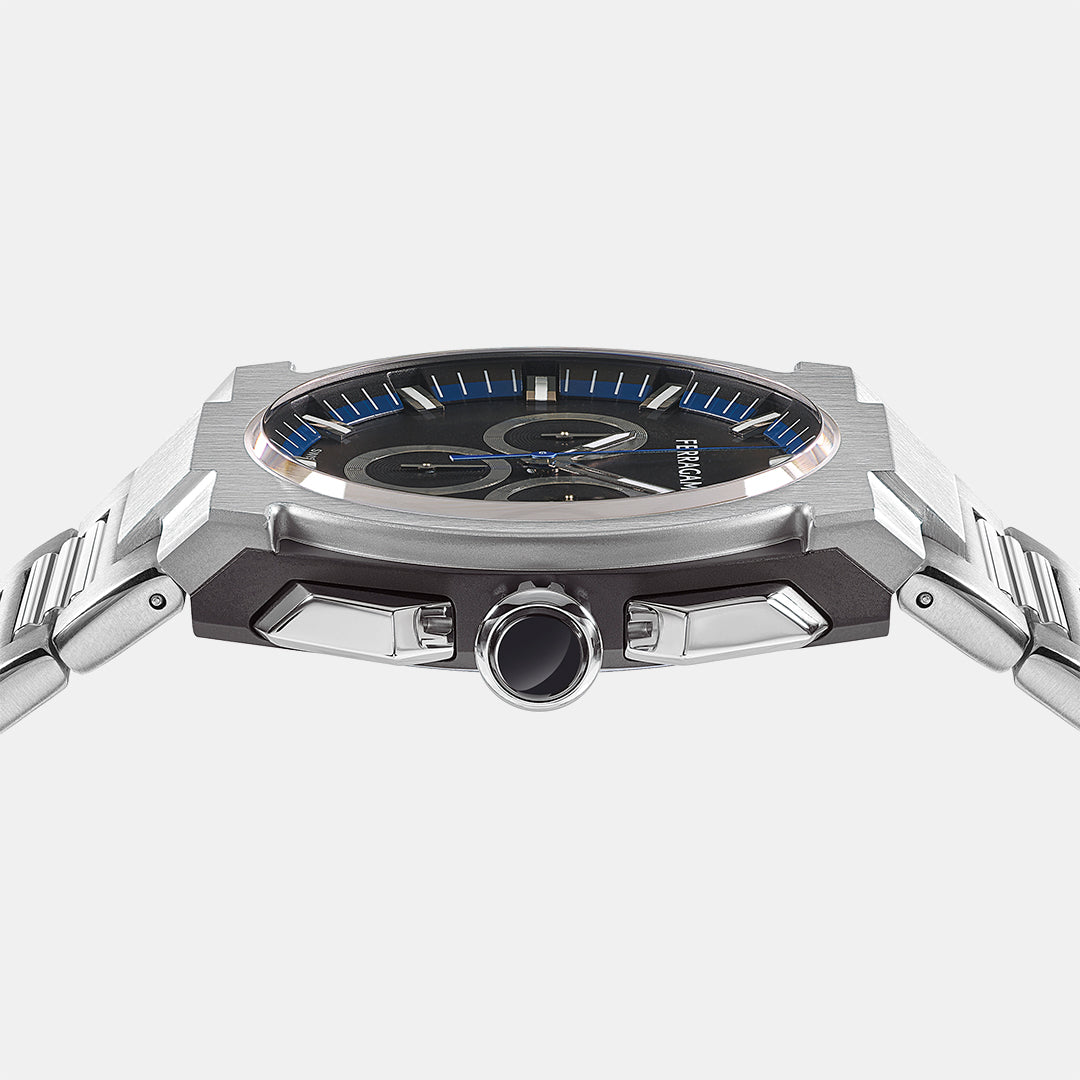 Ferragamo Men Round Black watch