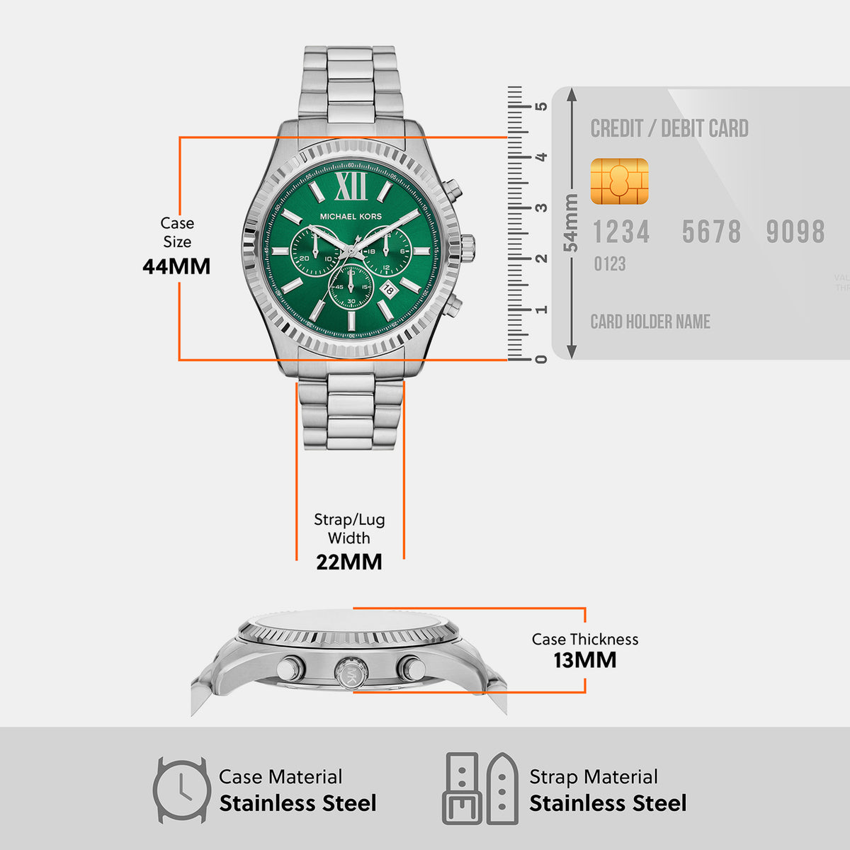 Michael Kors 44 mm Silver Quartz watch