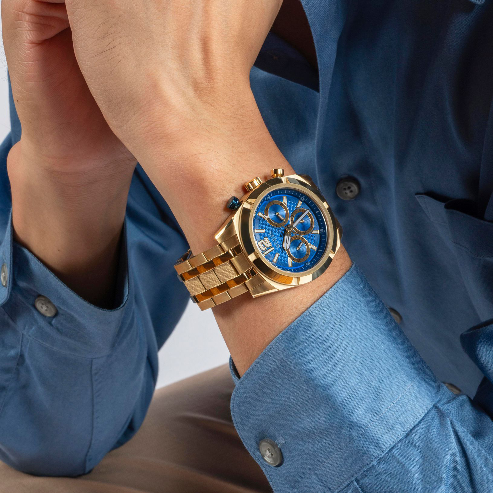 Guess Stainless Steel Round watch