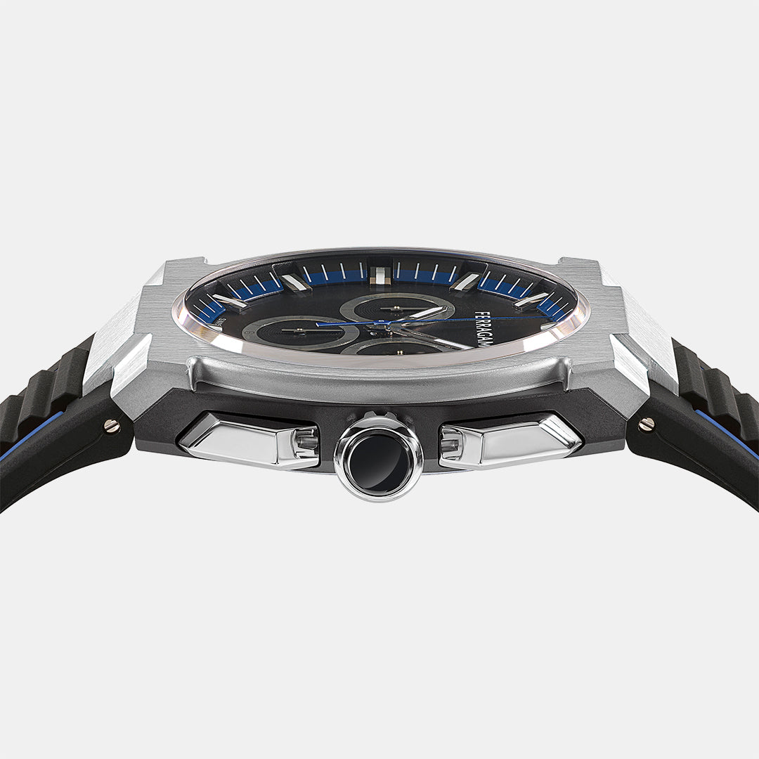 Ferragamo Men Round Black watch