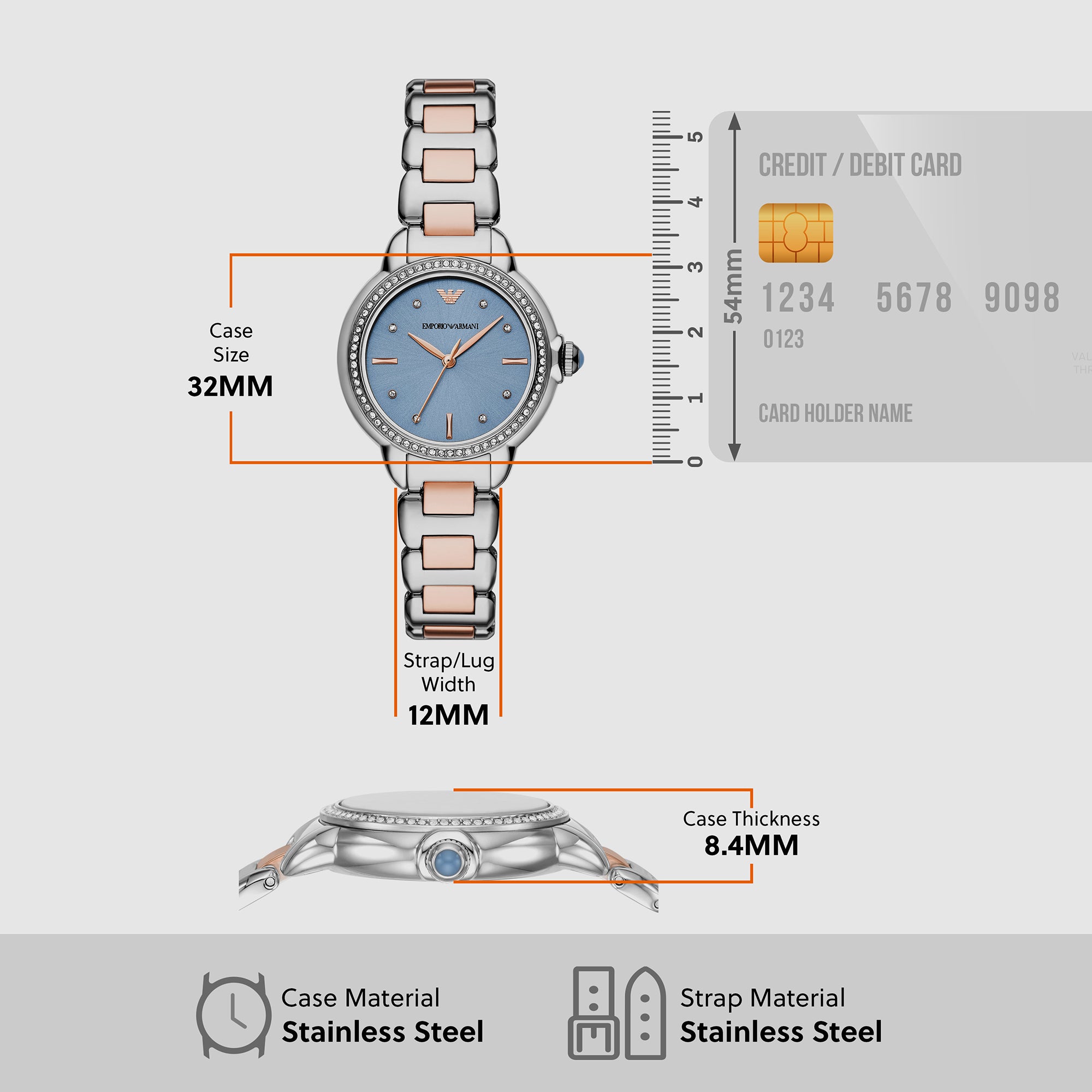 Emporio Armani Stainless Steel Blue watch