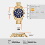 Lexington Men Quartz Blue Dial Chronograph Stainless Steel Watch MK9153