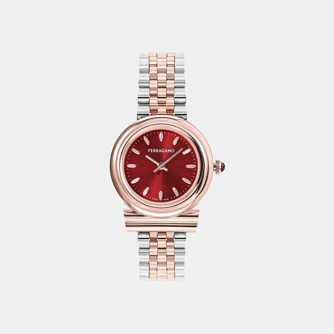 Ferragamo Round Red Analog watch