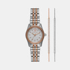 Lexington Women Quartz Silver Dial Analog Stainless Steel Watch MK4817SET