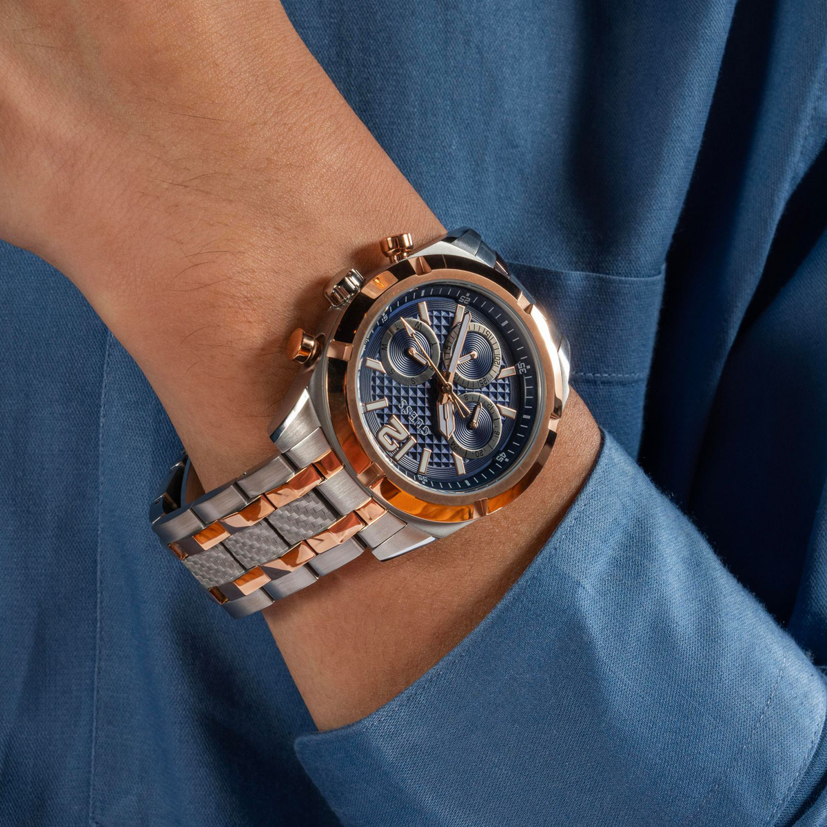 Guess Stainless Steel Round watch