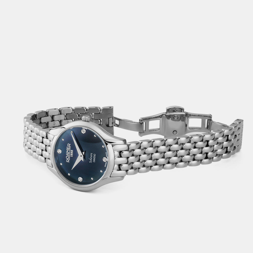 Soleure Women Quartz Black Mother Of Pearl Dial Analog Stainless Steel Watch 547857 41 85 50