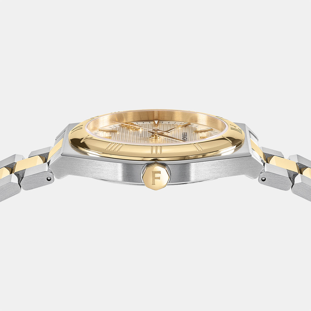 Ferragamo Men Round Silver watch