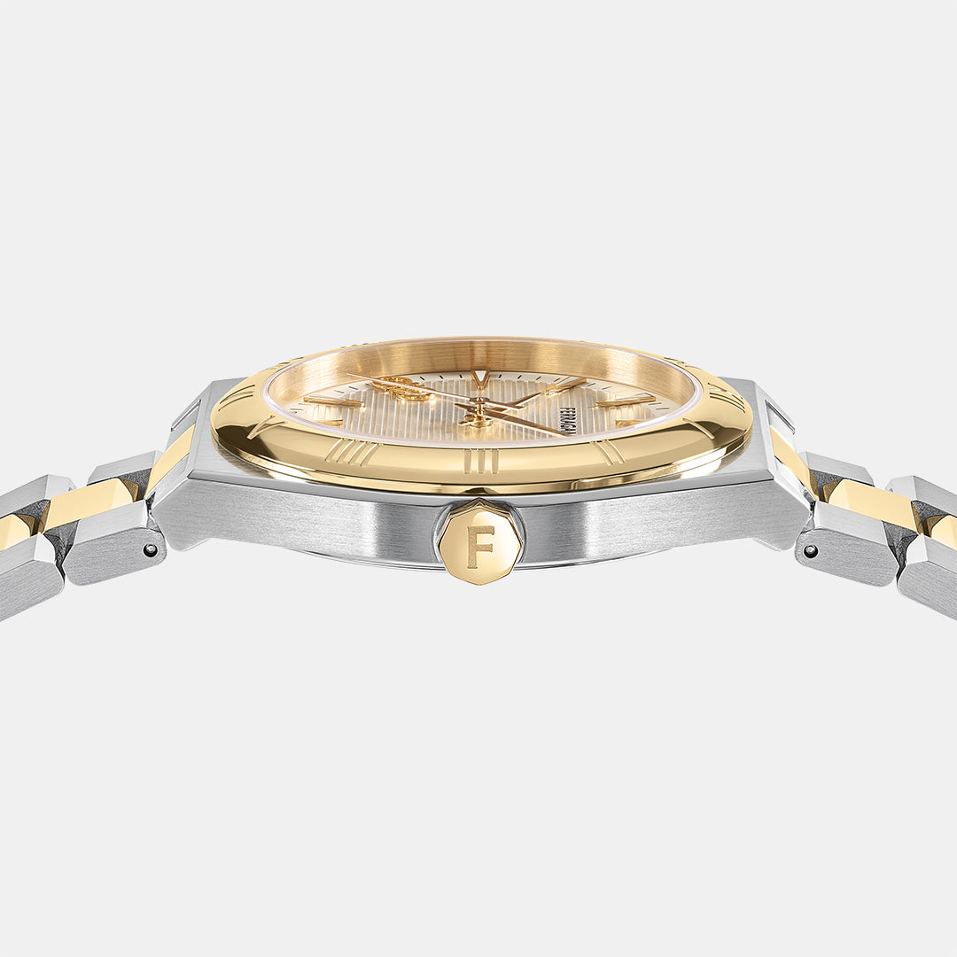 Ferragamo Men Round Silver watch