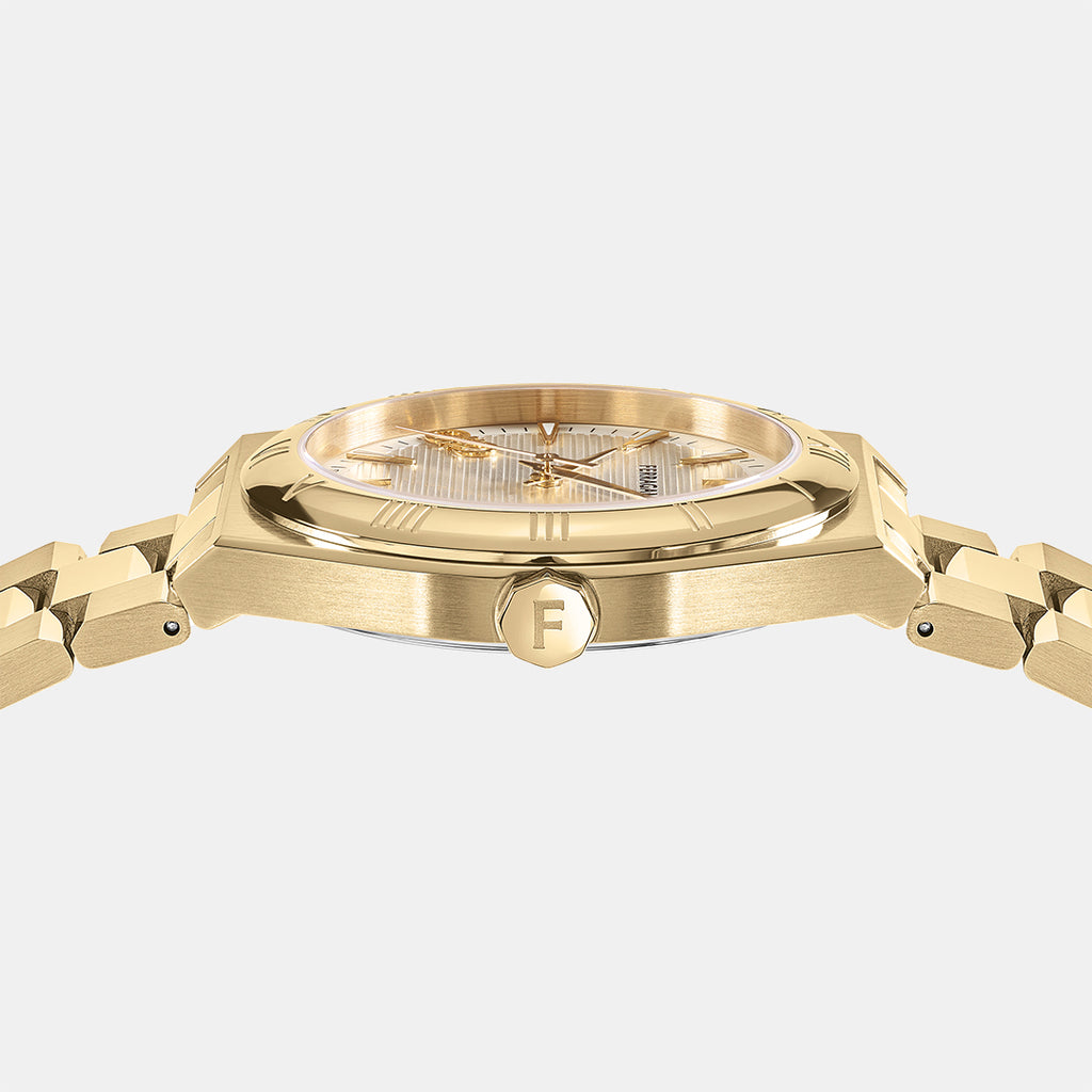 Ferragamo Men Round Silver watch