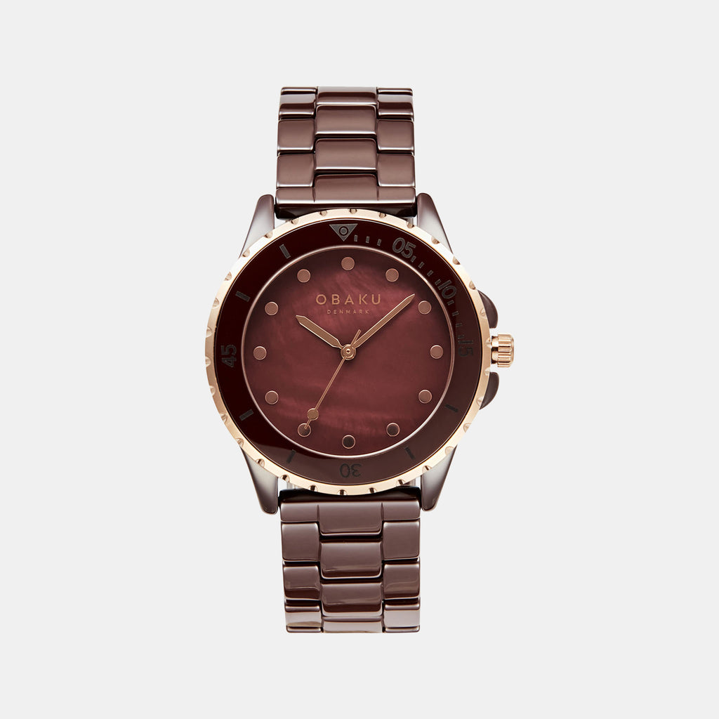Obaku Round Brown Analog watch