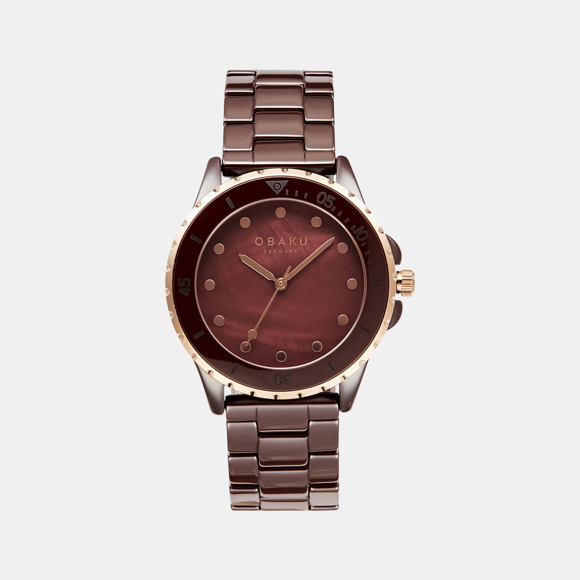Obaku Round Brown Analog watch