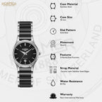 C-Line Women Quartz Black Dial Analog Ceramic Watch 657844 41 55 60