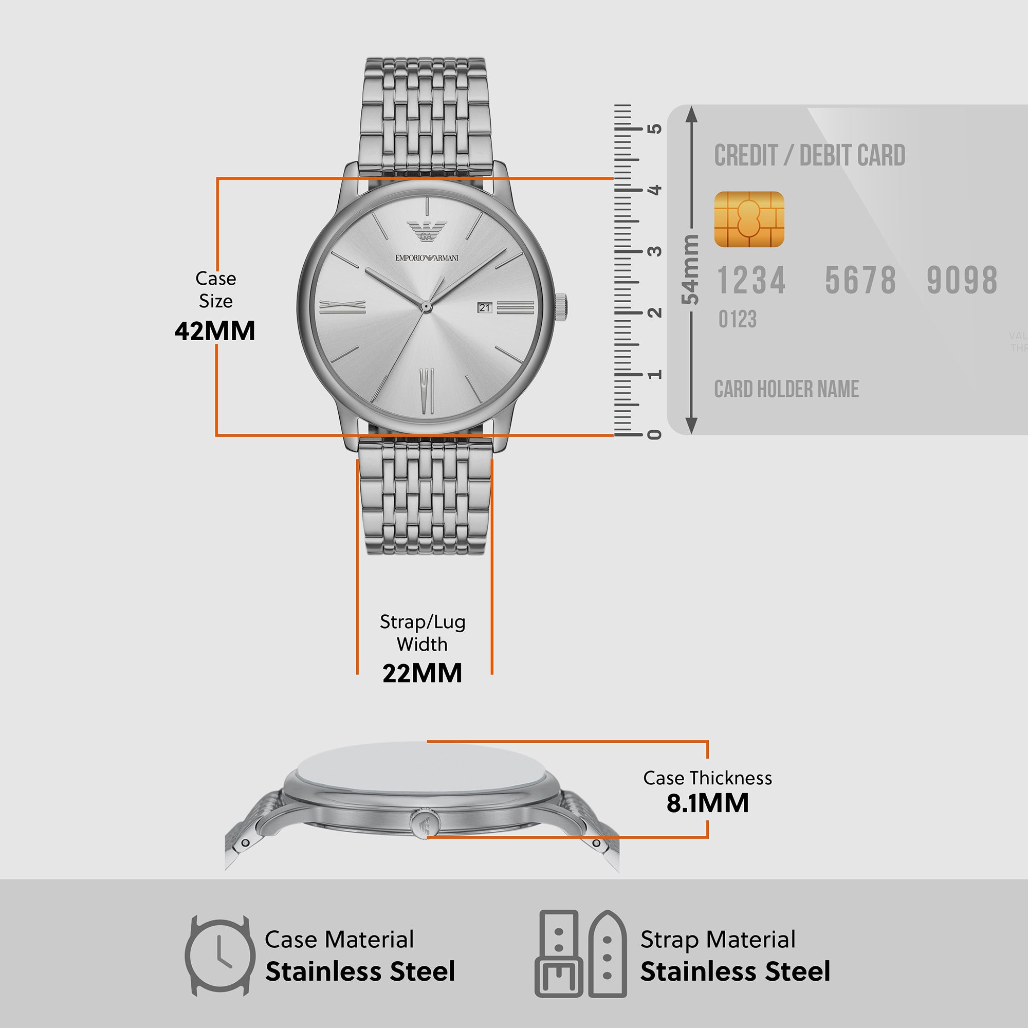 Emporio Armani Stainless Steel White watch