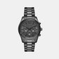 Male Lexington Black Chronograph Stainless Steel Watch MK9154