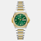 Women Quartz Green Dial Analog Stainless Steel Watch Y98010L9MF