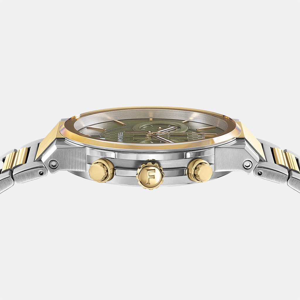Ferragamo Men Round Green watch