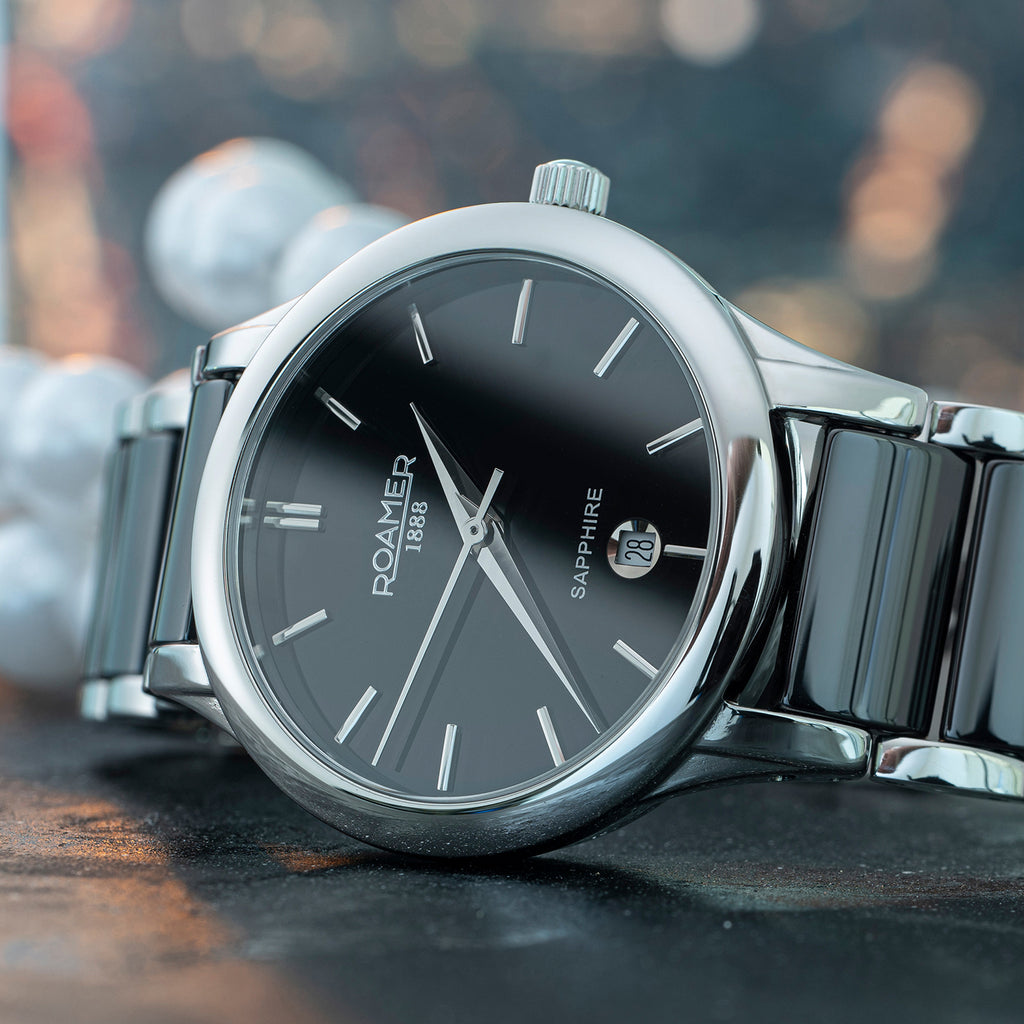 C-Line Women Quartz Black Dial Analog Ceramic Watch 657844 41 55 60