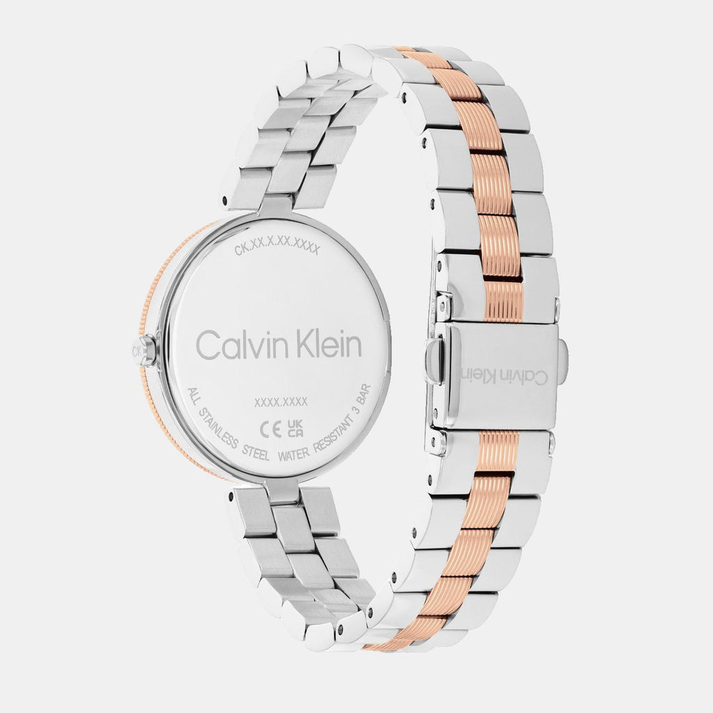 Calvin Klein Women Round Silver White watch